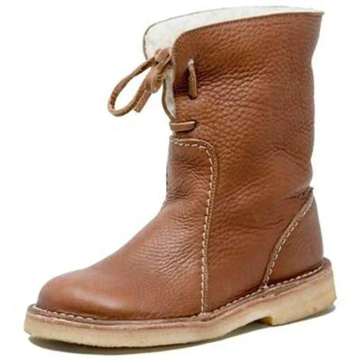Women's waterproof fleece boots with warm wool lining - ideal for winter