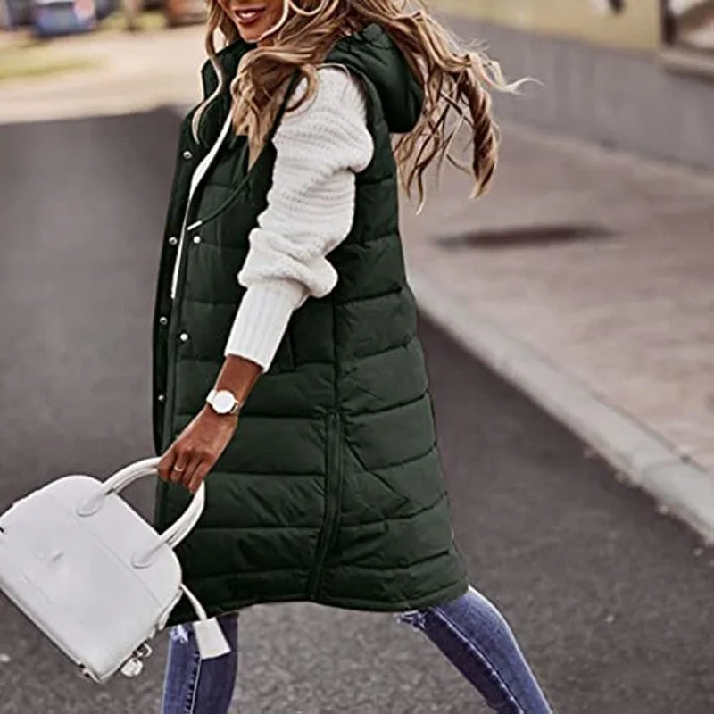 Long Puffer Vest for Women