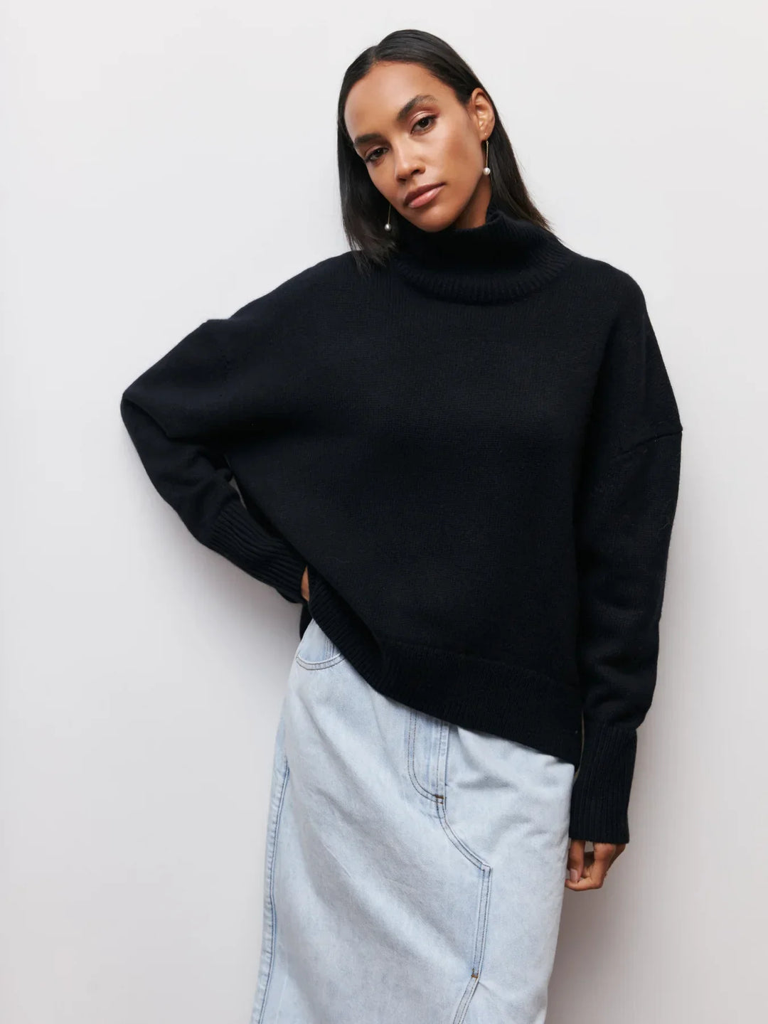 Oversized Turtleneck Sweater for Women