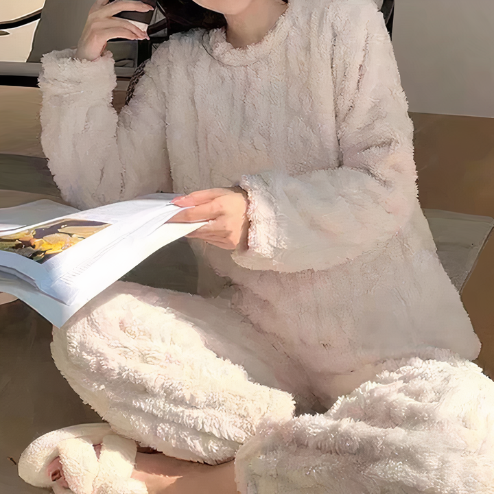 Women's Soft Fleece Sleepwear Set - Warm Breathable Loungewear