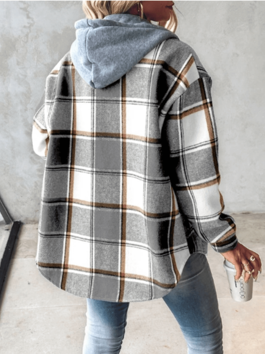 Plaid Women's Hooded Jacket
