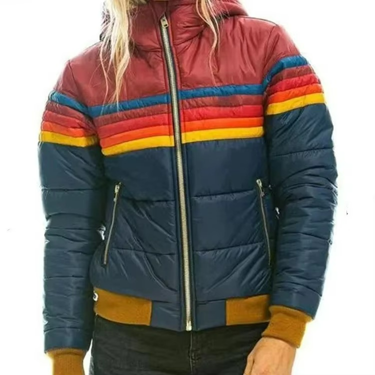 Chloe Vintage-Inspired Striped Insulated Coat