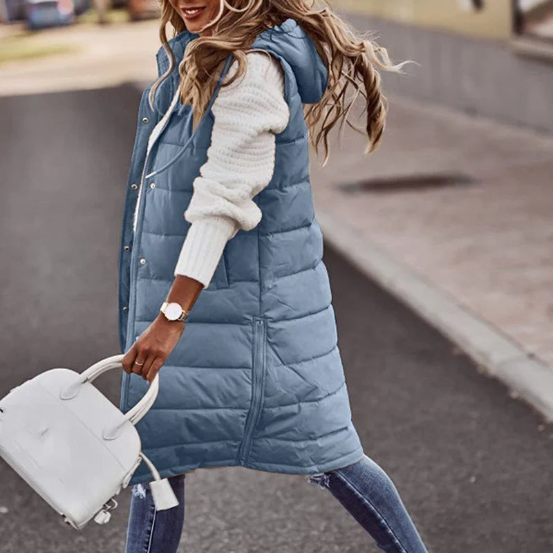 Long Puffer Vest for Women