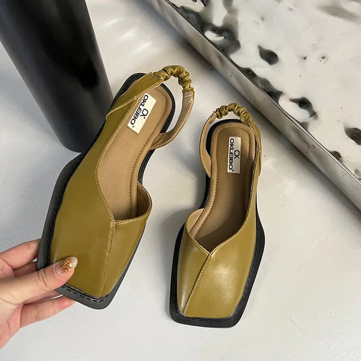 Emma Modern Square-Toe Sling Back Shoes