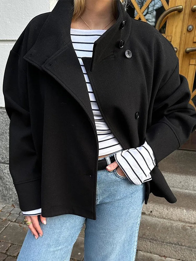 Women's Stand-Up Collar Peacoat