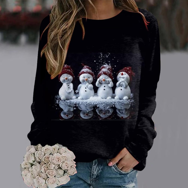 Christmas Sweater Holiday Snowman Sweatshirt for Women