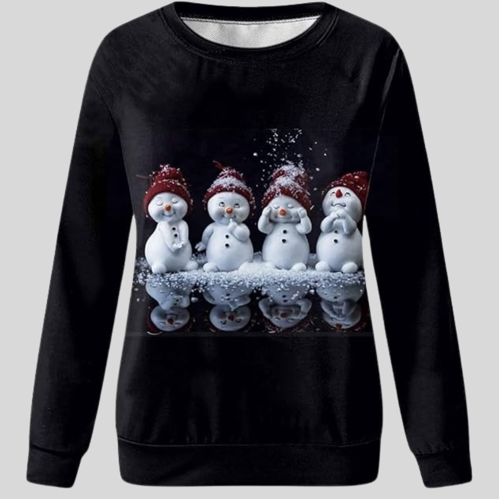 Christmas Sweater Holiday Snowman Sweatshirt for Women