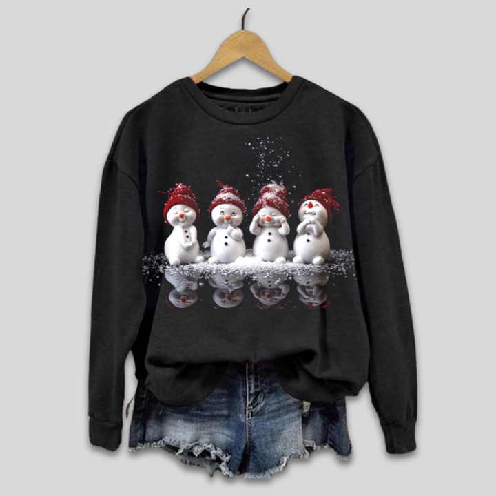 Christmas Sweater Holiday Snowman Sweatshirt for Women