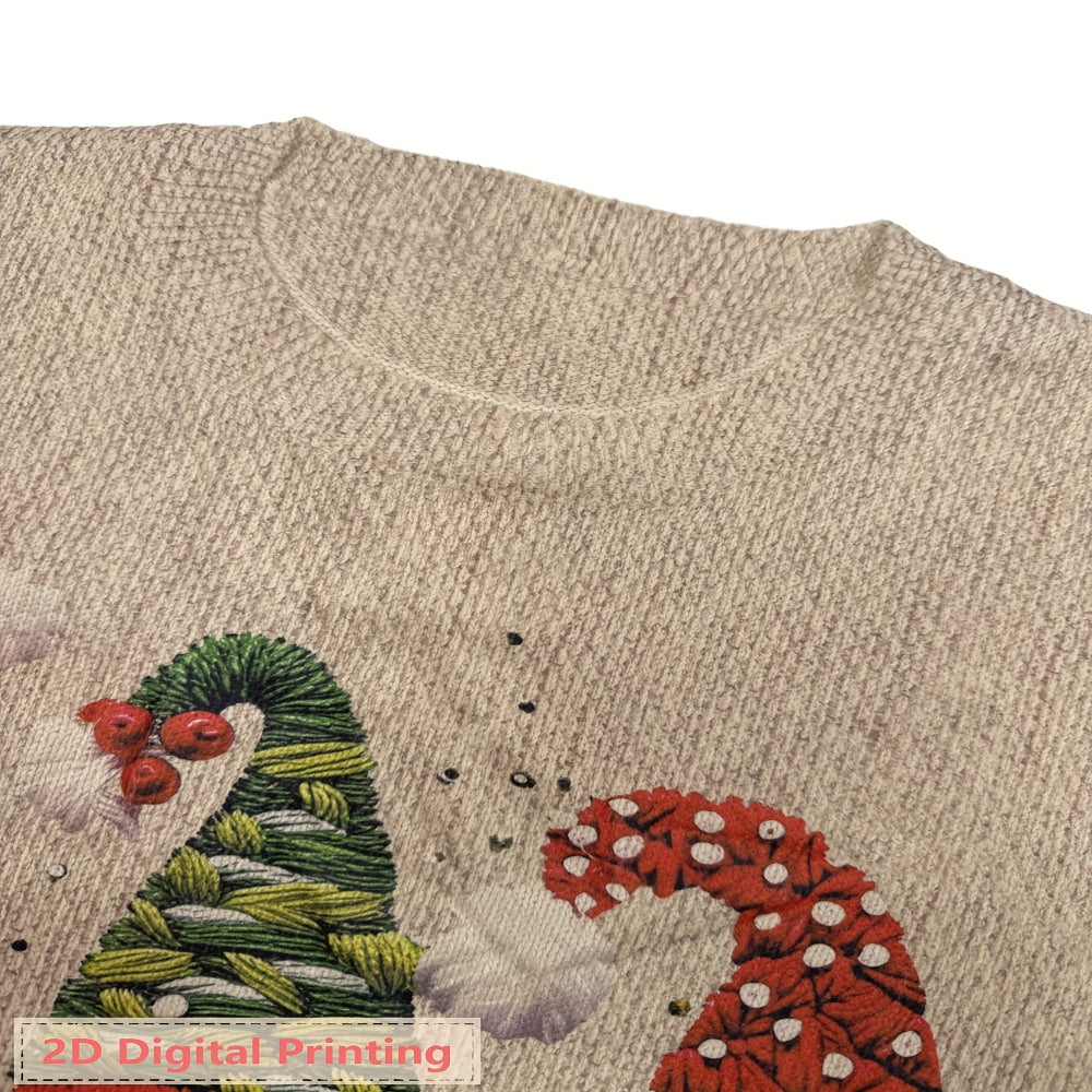 Ugly Christmas sweater for women - Fun embroidered gnome design