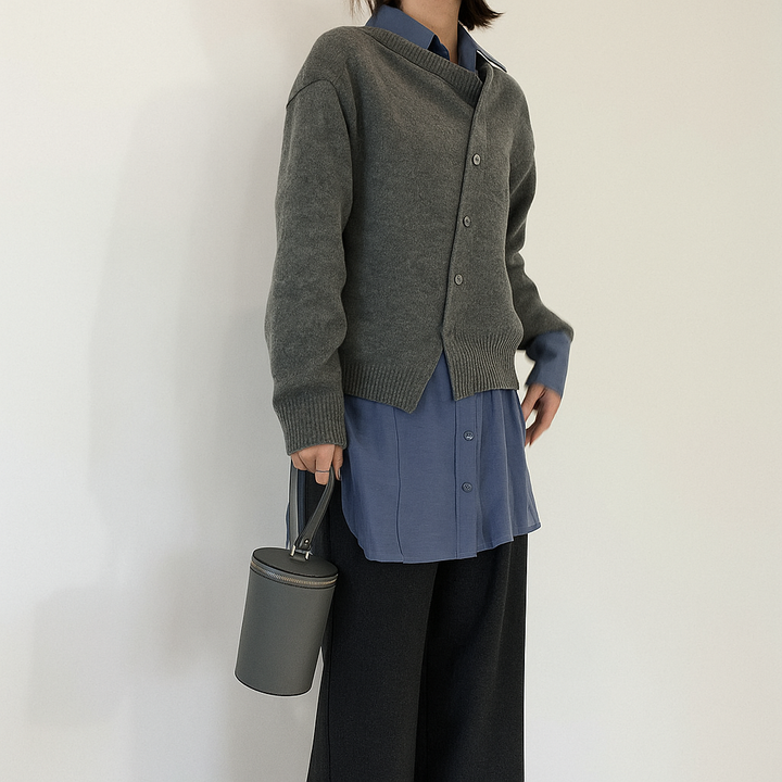 Wrap-around sweater made from luxuriously soft wool