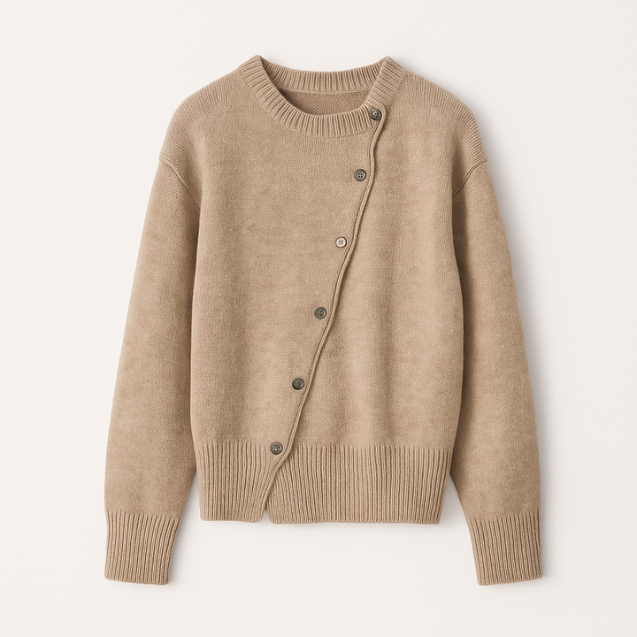 Wrap-around sweater made from luxuriously soft wool