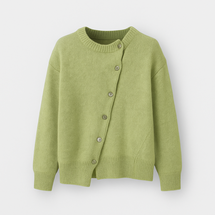 Wrap-around sweater made from luxuriously soft wool