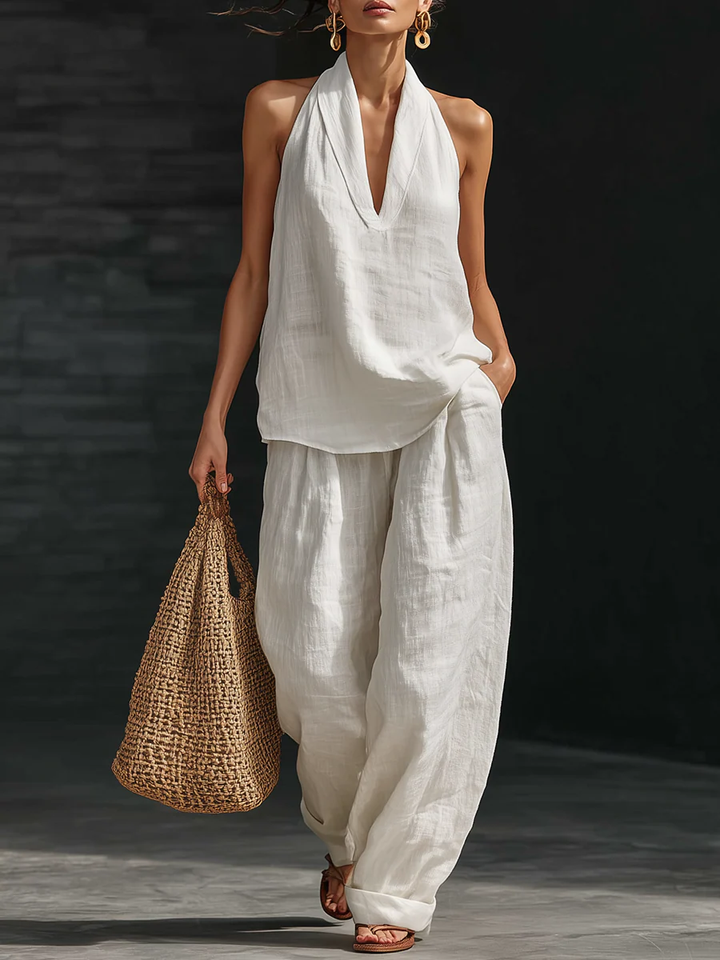 Zoë™ | Sleeveless Set with Wide Leg Pants