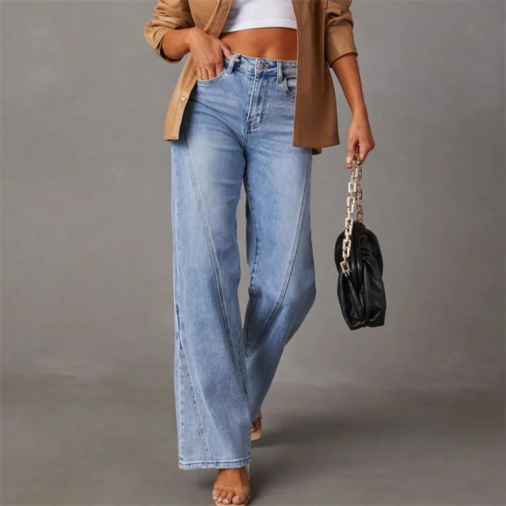 Ellie's Relaxed Fit High-Waist Wide-Leg Denim Trousers