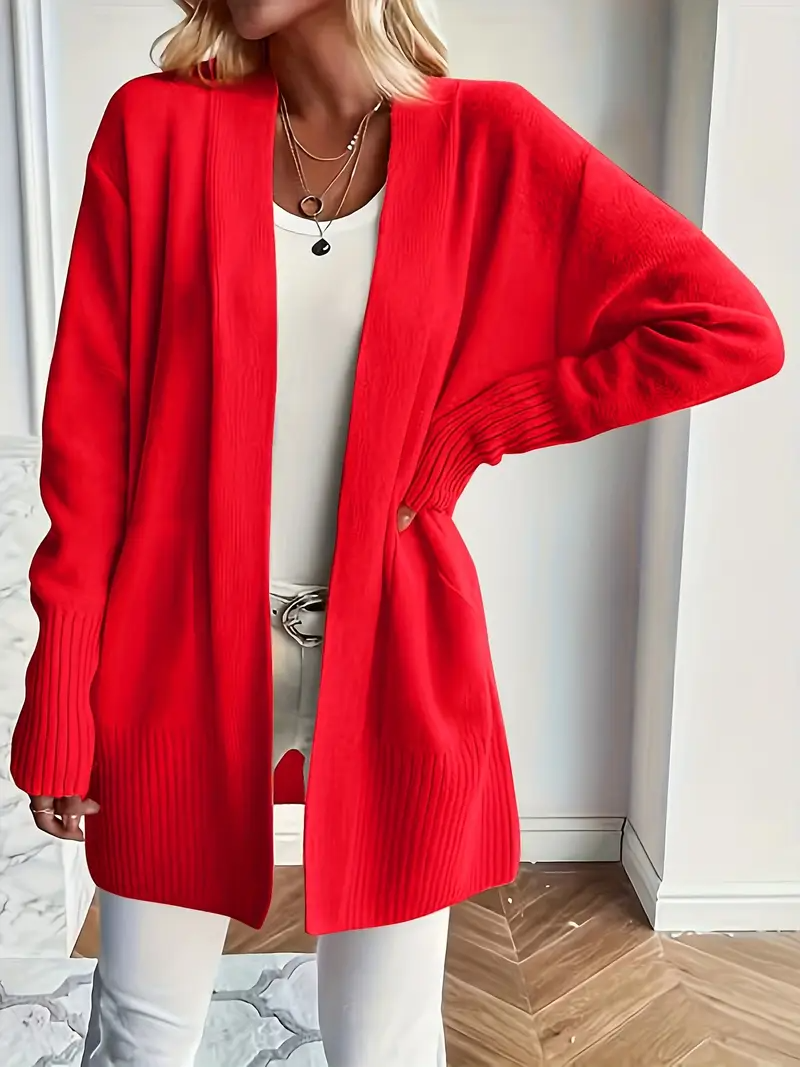 Women's knitted sweater with a round neckline and relaxed fit