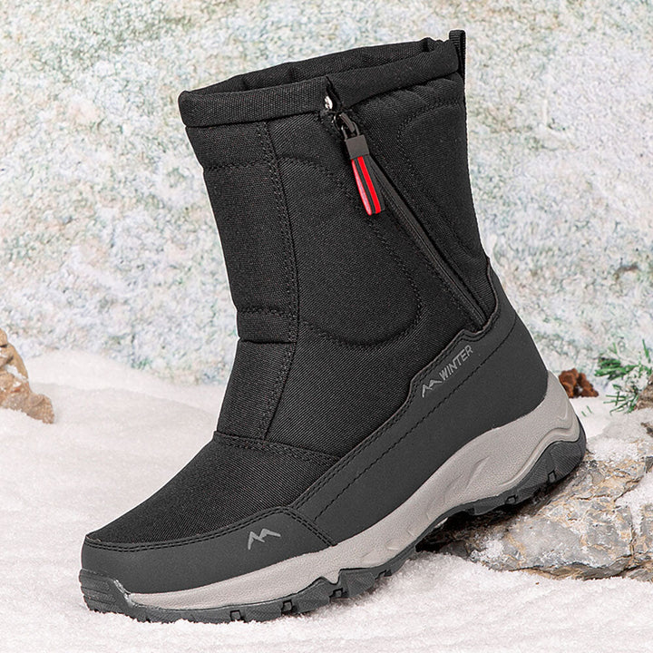 Women's winter boots with side zipper - waterproof, non-slip, durable snow boots with warm lining