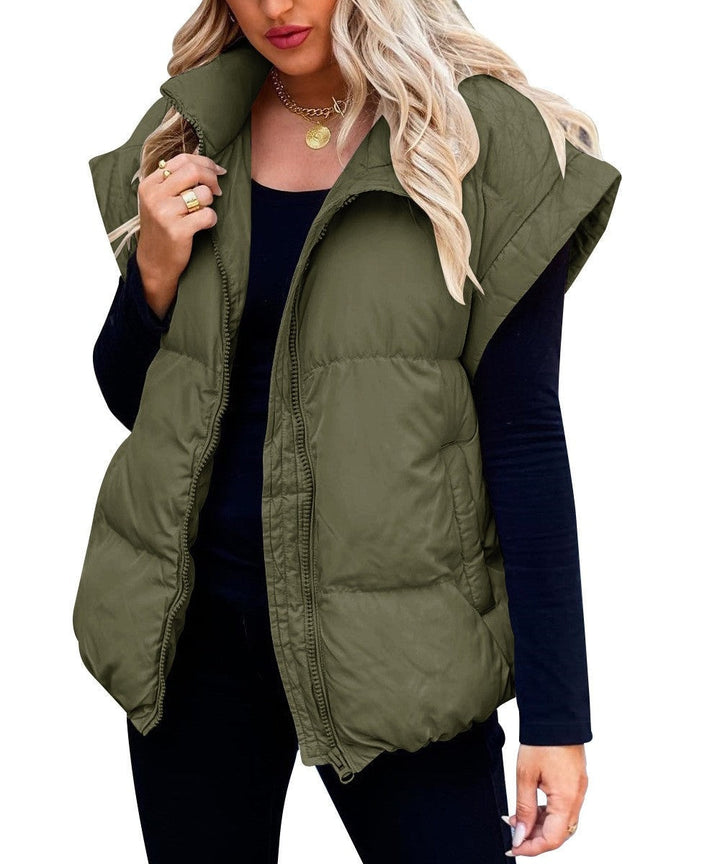 April | Women's Padded High-Neck Sleeveless Vest