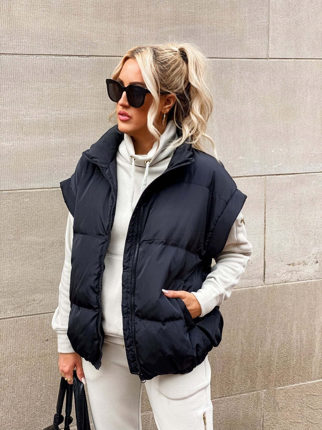 April | Women's Padded High-Neck Sleeveless Vest
