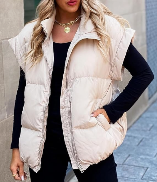 April | Women's Padded High-Neck Sleeveless Vest