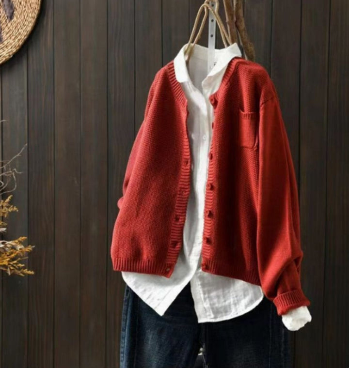 Adriana | Women's Oversized Knit Cardigan with Buttons and Pockets