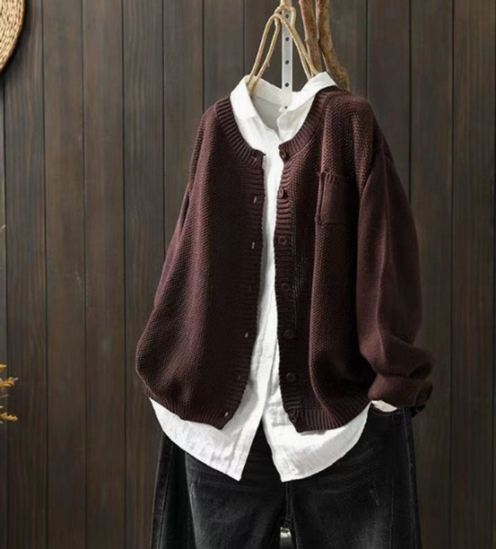 Adriana | Women's Oversized Knit Cardigan with Buttons and Pockets