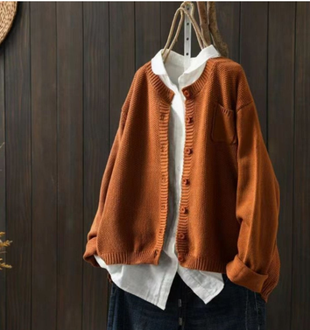 Adriana | Women's Oversized Knit Cardigan with Buttons and Pockets
