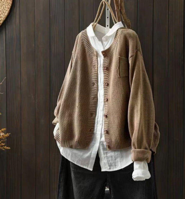 Adriana | Women's Oversized Knit Cardigan with Buttons and Pockets