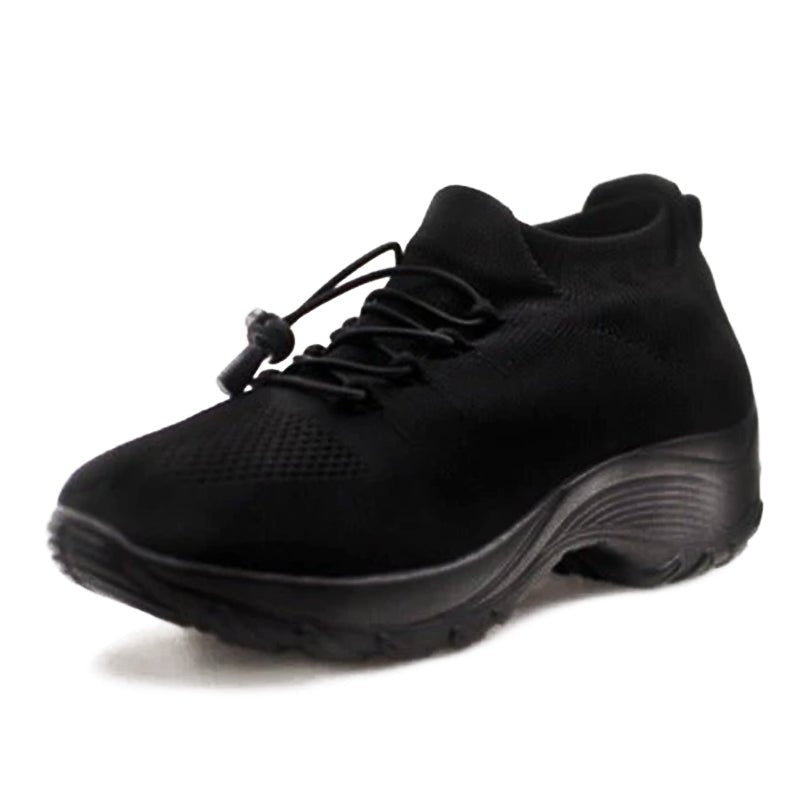 Adriana | Women’s Platform Sport Sneakers with Laces and Knit Fabric