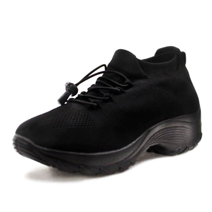 Adriana | Women’s Platform Sport Sneakers with Laces and Knit Fabric