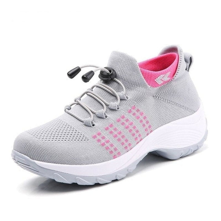 Adriana | Women’s Platform Sport Sneakers with Laces and Knit Fabric