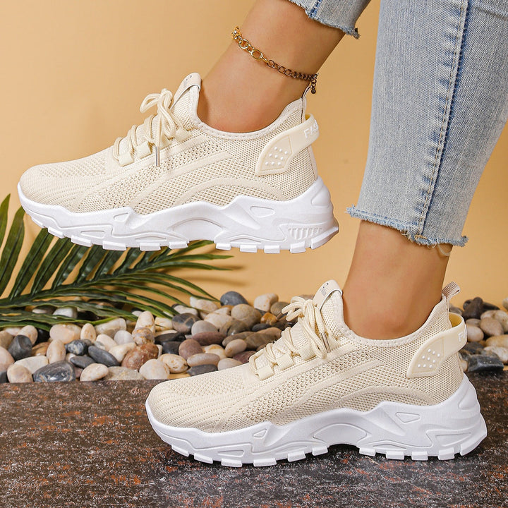 Aitana | Women's Sports Sneakers with Thick Soles and Mesh Fabric