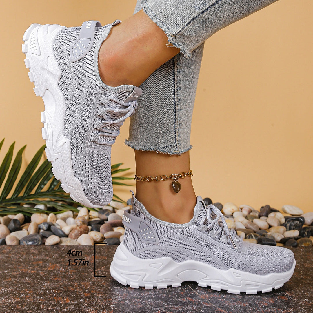 Aitana | Women's Sports Sneakers with Thick Soles and Mesh Fabric