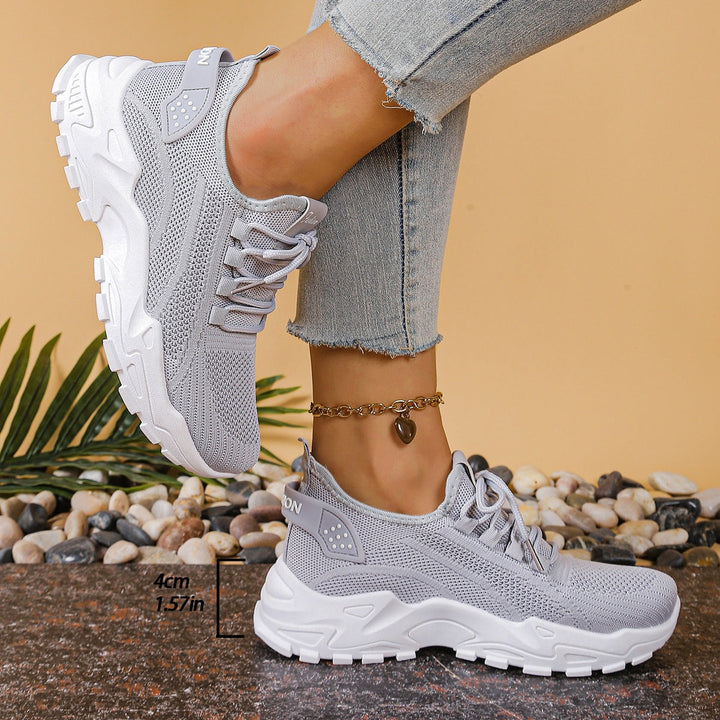 Aitana | Women's Sports Sneakers with Thick Soles and Mesh Fabric