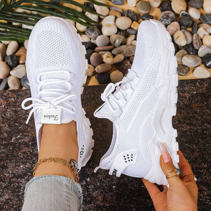 Aitana | Women's Sports Sneakers with Thick Soles and Mesh Fabric