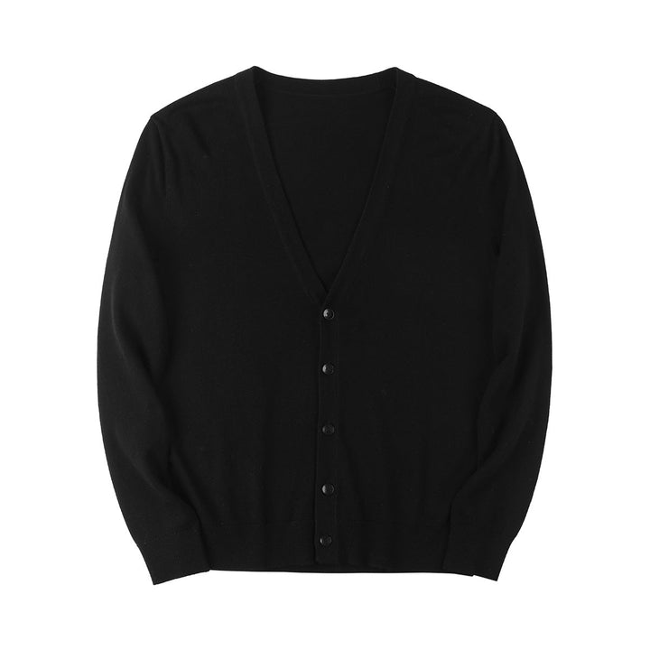 Men's V-neck Cardigan Sweater | Cotton Blend Slim Fit Knitwear | Lightweight Long Sleeve Button-Up Layering Top for Men