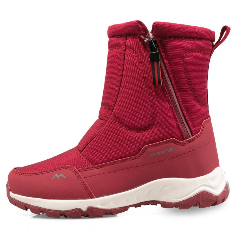 Women's winter boots with side zipper - waterproof, non-slip, durable snow boots with warm lining