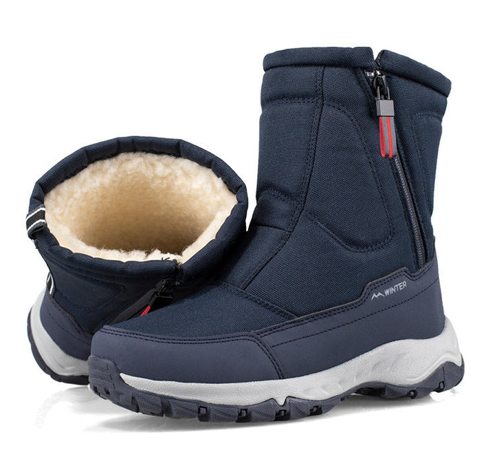 Women's winter boots with side zipper - waterproof, non-slip, durable snow boots with warm lining