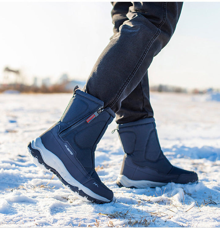 Women's winter boots with side zipper - waterproof, non-slip, durable snow boots with warm lining