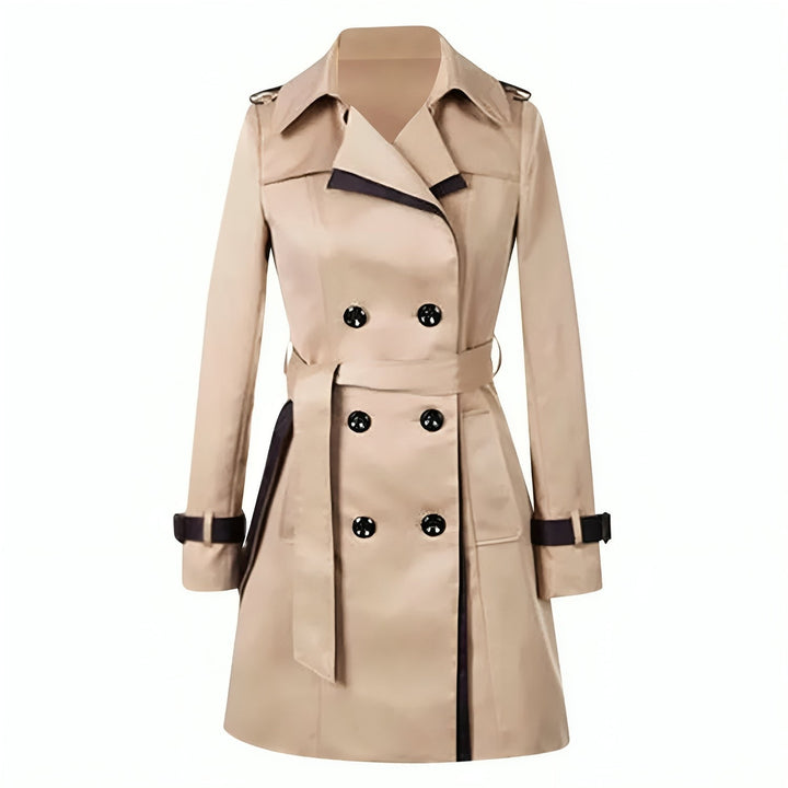 Beatriz | Women's Double-Breasted Trench Coat with Lapel Collar