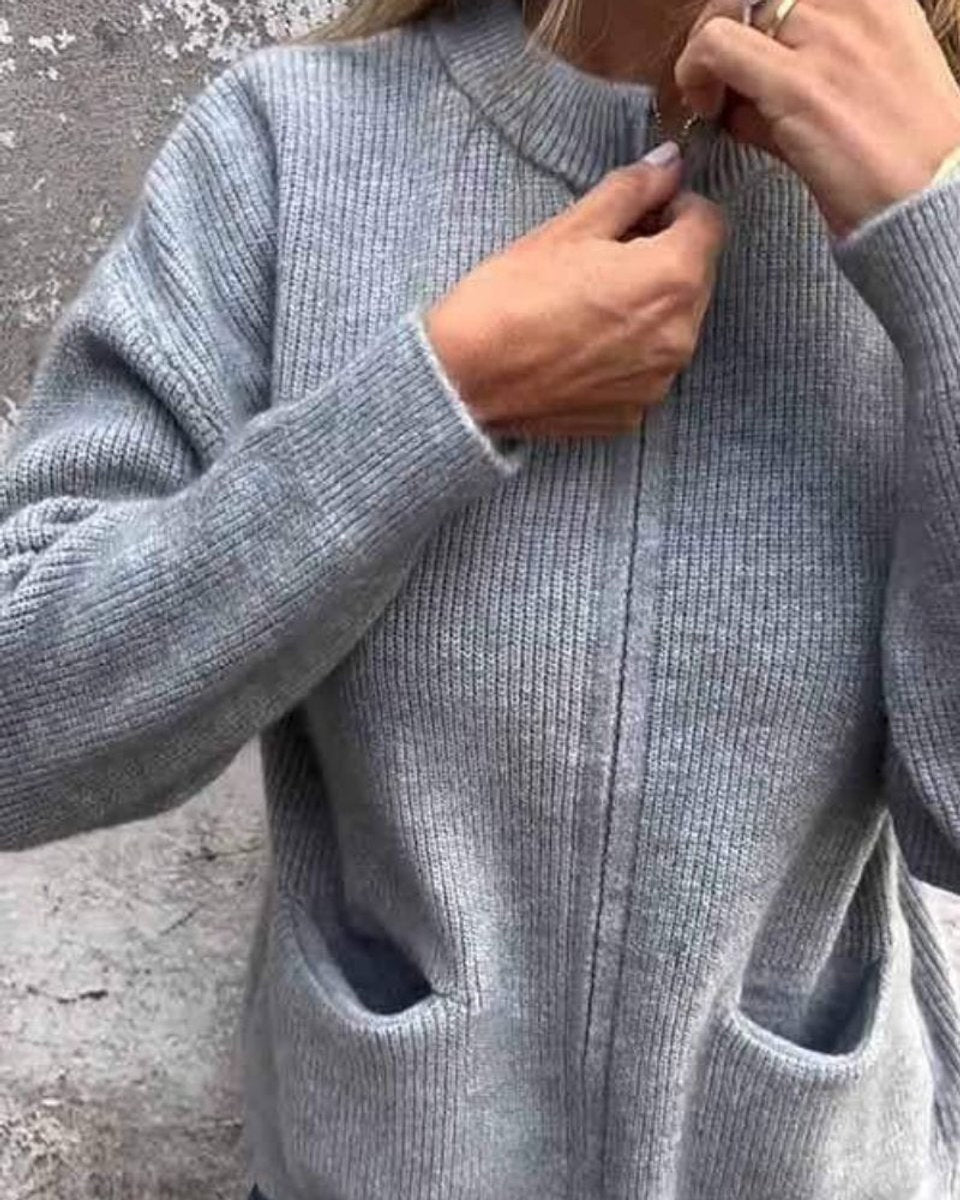 Berta | Women's Knitted Cardigan with Zipper and Front Pockets