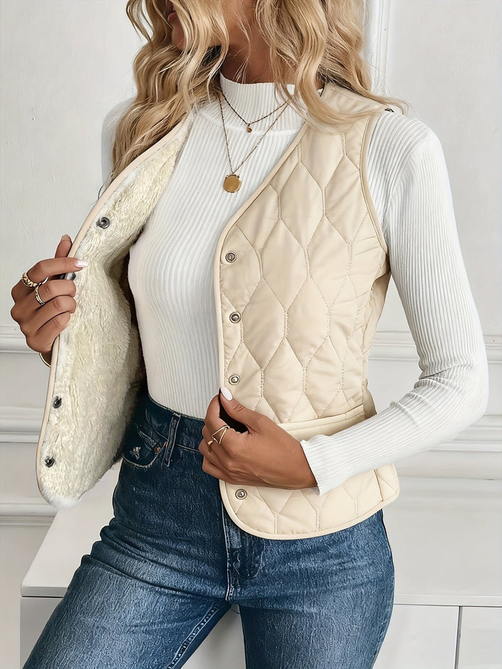 Berta | Women's Padded Reversible Sherpa-Lined Vest