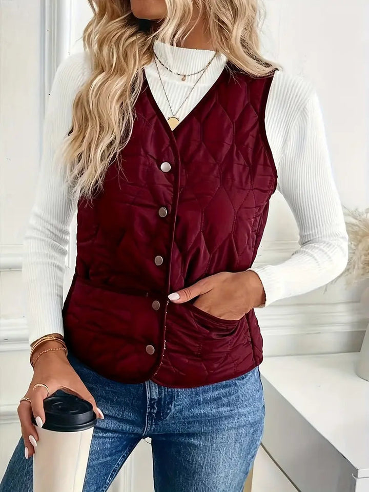Berta | Women's Padded Reversible Sherpa-Lined Vest