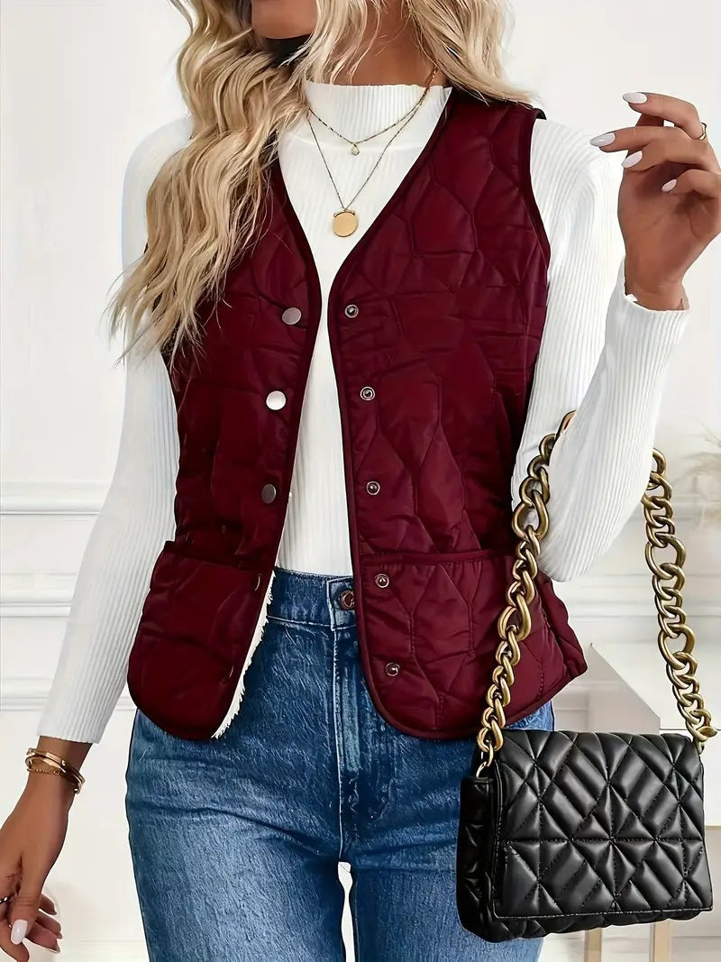 Berta | Women's Padded Reversible Sherpa-Lined Vest