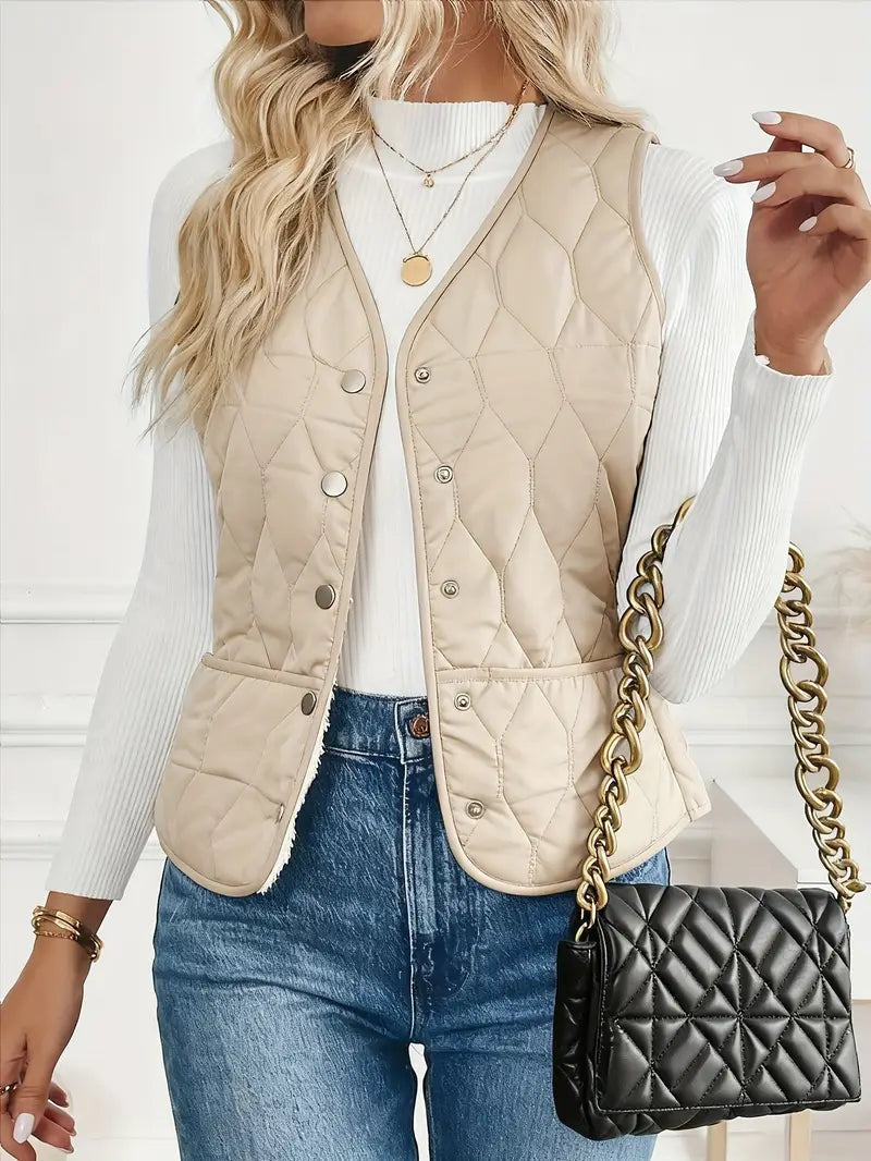 Berta | Women's Padded Reversible Sherpa-Lined Vest