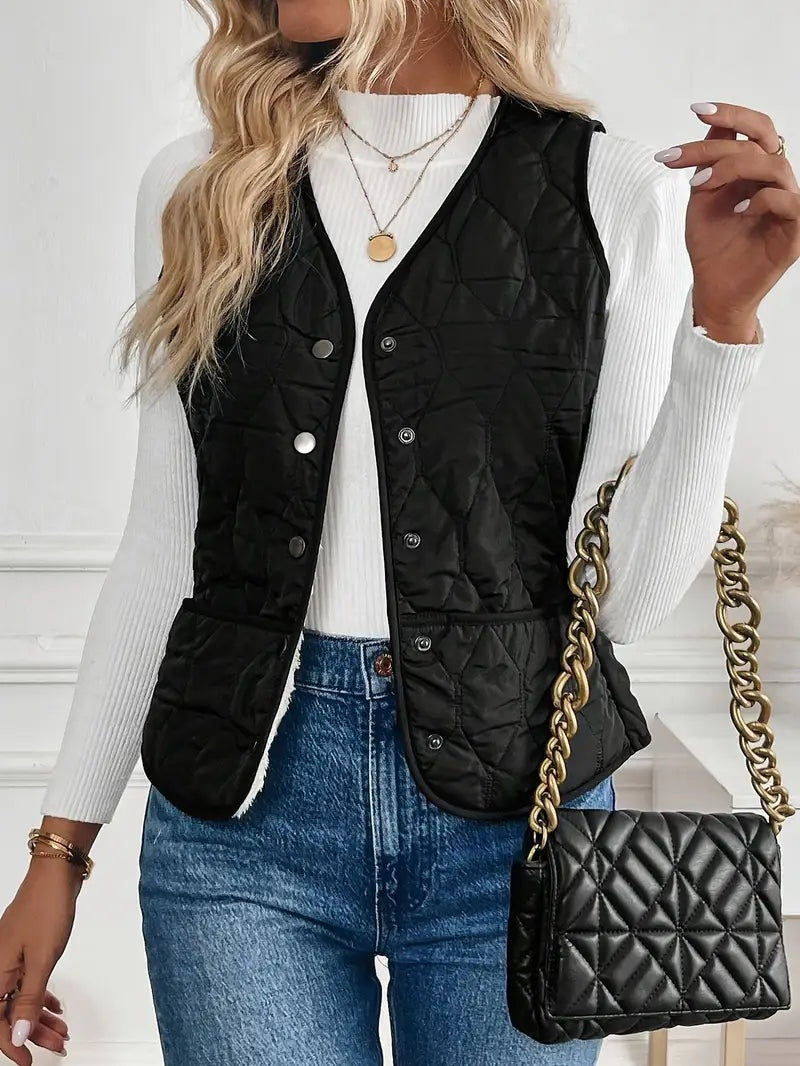 Berta | Women's Padded Reversible Sherpa-Lined Vest