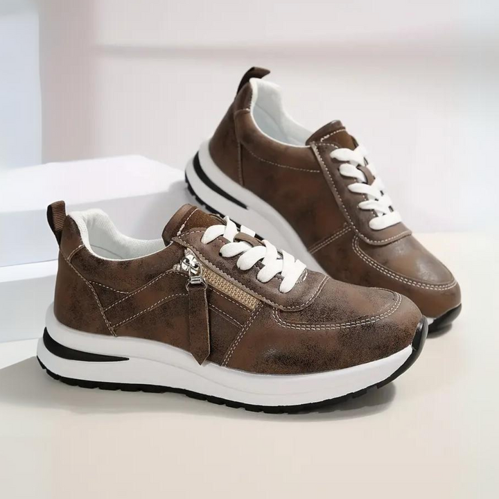 Berta | Women's Dress Sneakers with Side Zipper and Laces