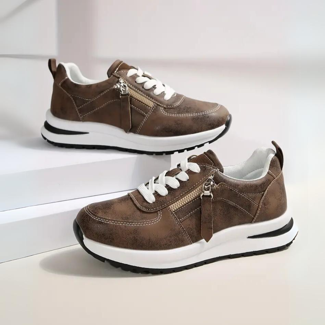 Berta | Women's Dress Sneakers with Side Zipper and Laces