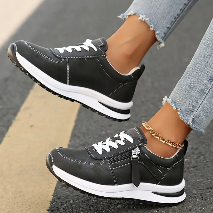 Berta | Women's Dress Sneakers with Side Zipper and Laces