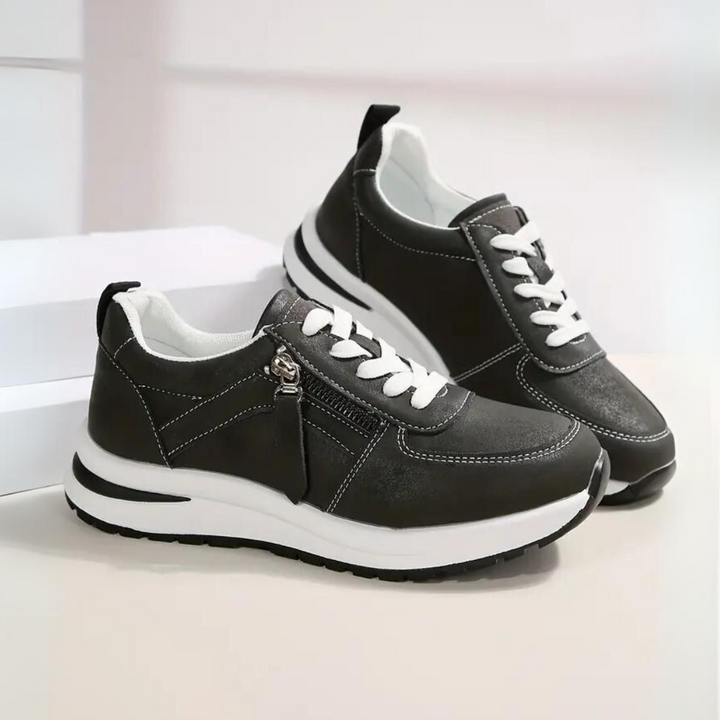 Berta | Women's Dress Sneakers with Side Zipper and Laces