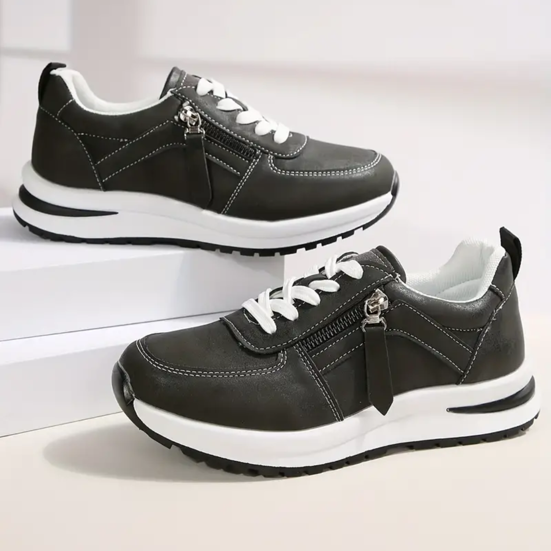 Berta | Women's Dress Sneakers with Side Zipper and Laces